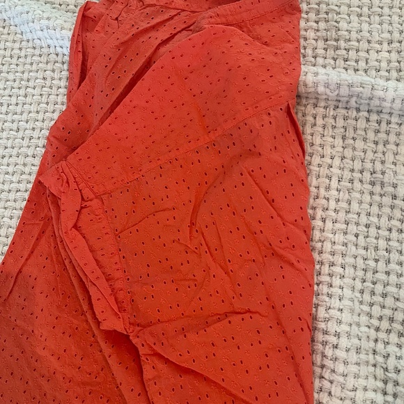 J Crew Mercantile Size S Coral Eyelet Button Up - Picture 2 of 6